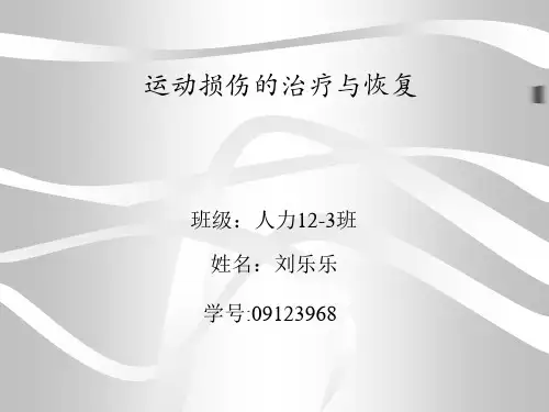 运动损伤的治疗与康复演示课件