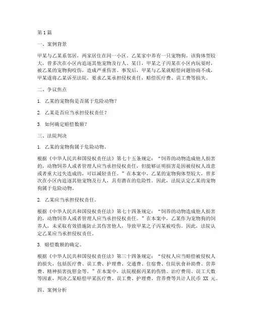 宠物狗伤人法律案例(3篇)