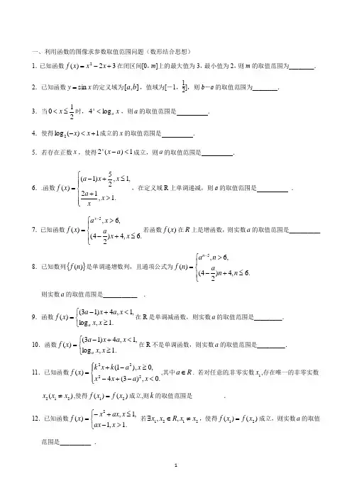 参数取值范围问题