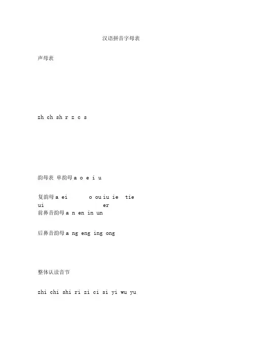 汉语拼音字母练习题