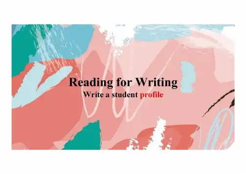 Welcome Unit Reading for Writing 课件 (共18张PPT)