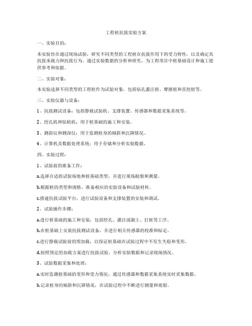 工程桩抗拔实验方案