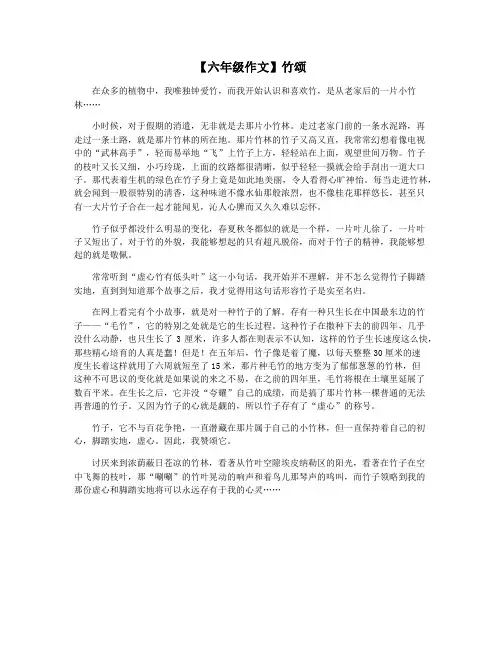 【六年级作文】竹颂