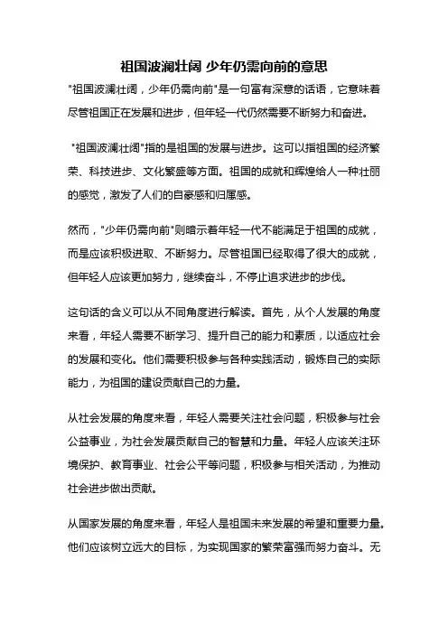 祖国波澜壮阔 少年仍需向前的意思