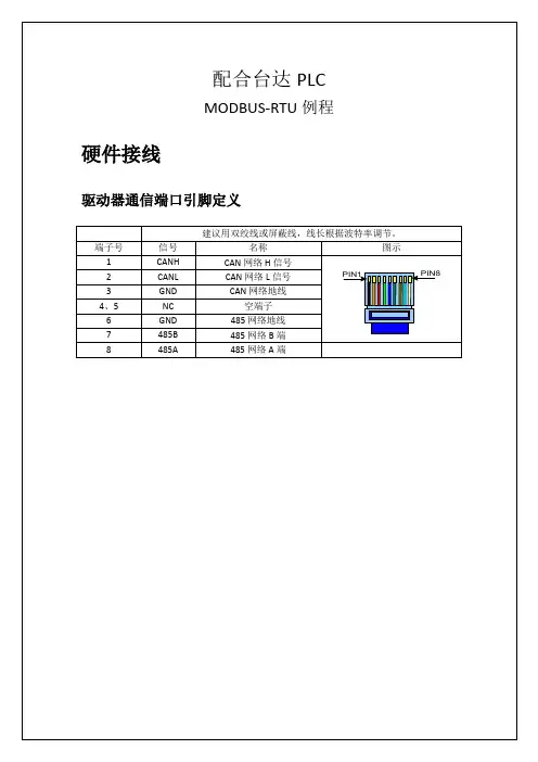 配合台达PLC  MODBUS例程