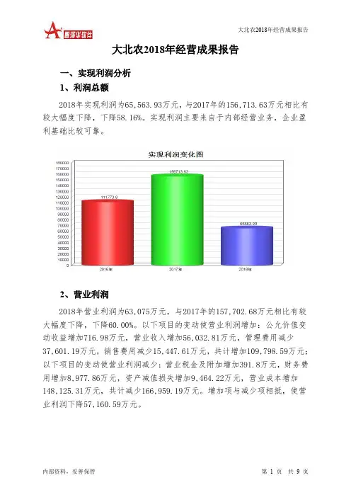 大北农2018年经营成果报告-智泽华