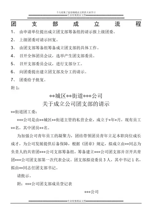 团支部成立流程