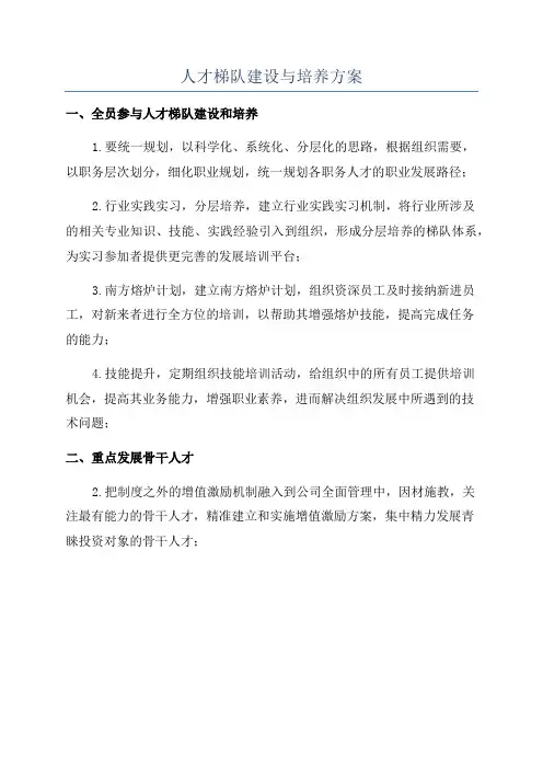 人才梯队建设与培养方案