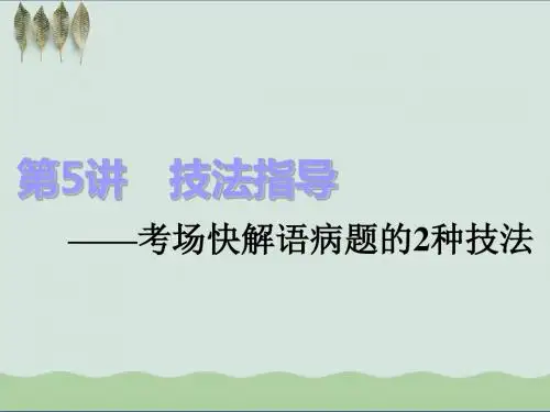 高考语文高考病句之技巧 课件(共43张PPT)