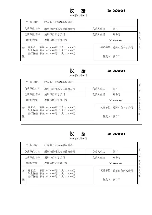 收据(A4纸版)