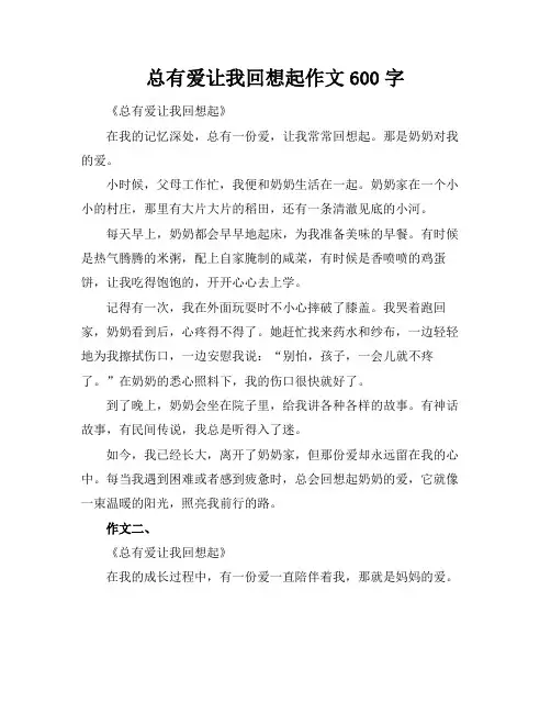 总有爱让我回想起作文600字