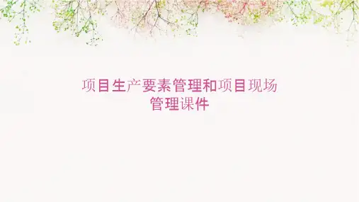 项目生产要素管理和项目现场管理课件