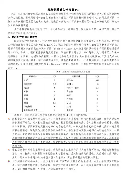 饲料硬度PDI