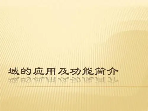域的应用及功能简介