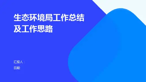 生态环境局工作总结及工作思路