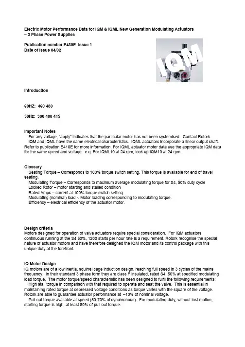 IQM E E执行器使用说明书