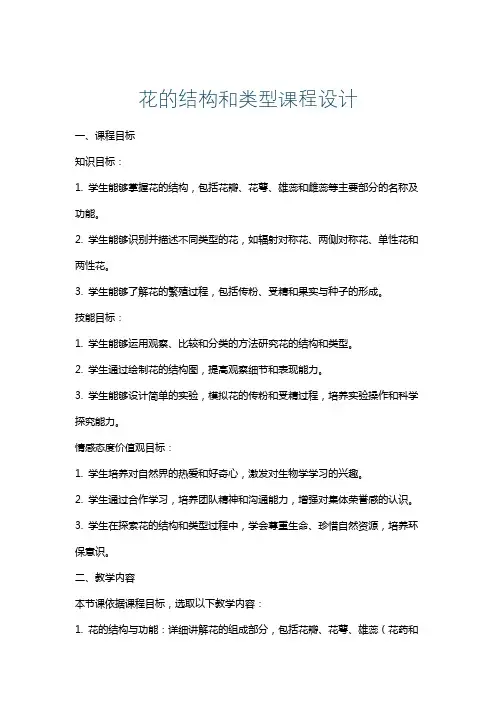 花的结构和类型课程设计