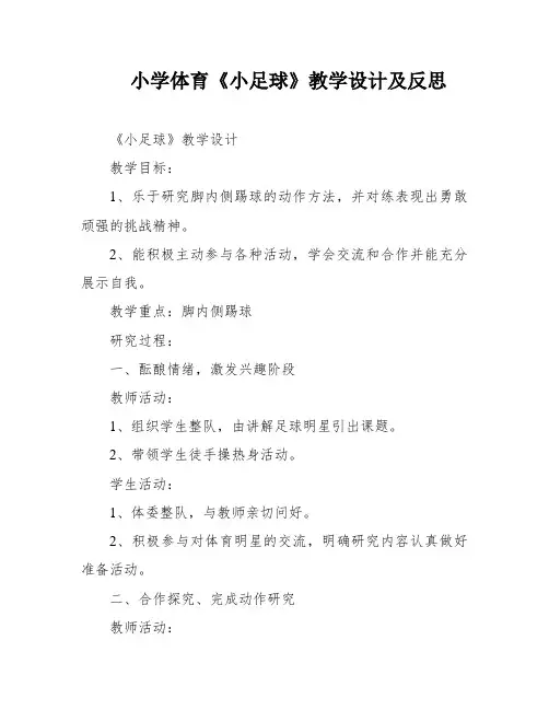 小学体育《小足球》教学设计及反思