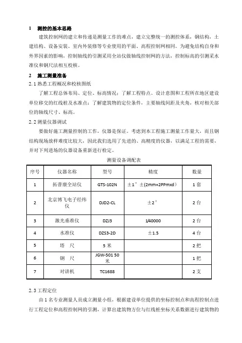 工程测量方案