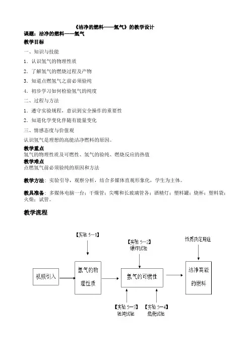 《洁净的燃料——氢气》教案shaok