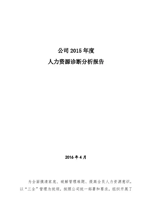 人力资源诊断分析报告