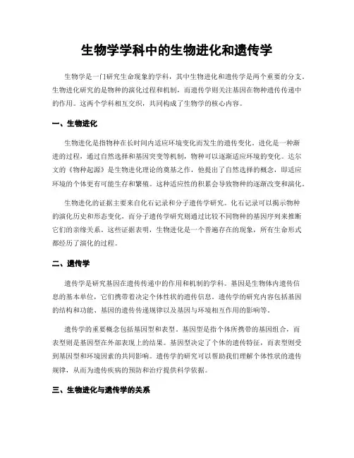 生物学学科中的生物进化和遗传学