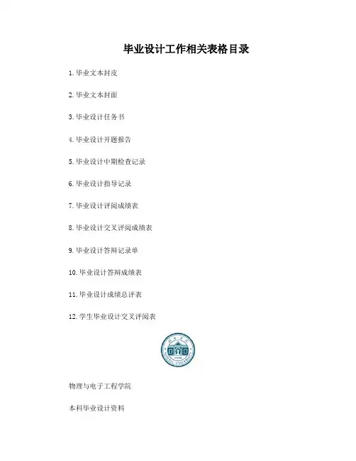 毕业设计表格