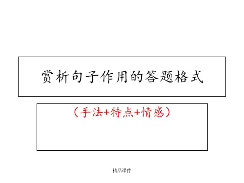 赏析句子的答题格式