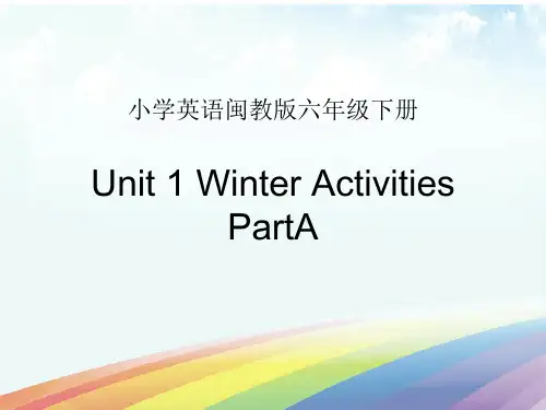【公开课课件】闽教 六下 Unit 1 Winter Activities Part A 课件