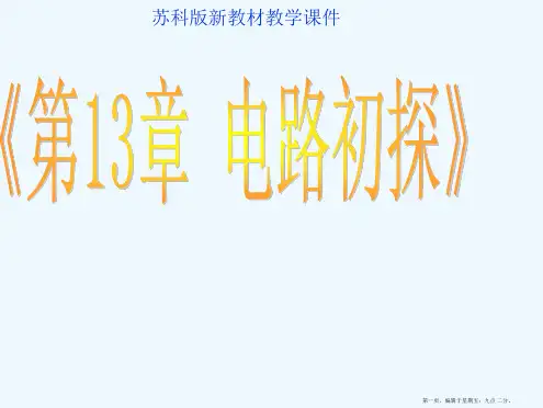 九年级物理上册第十三章-电路初探-苏科版
