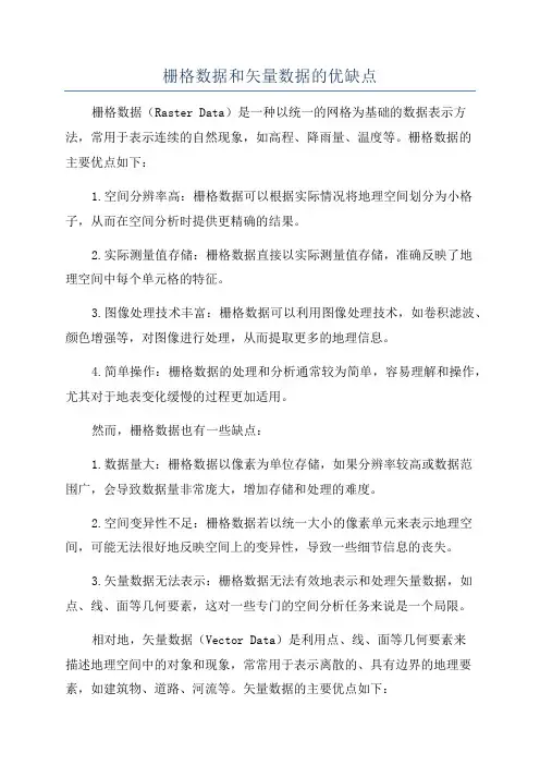 栅格数据和矢量数据的优缺点