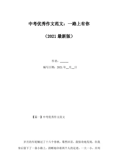 中考优秀作文范文：一路上有你