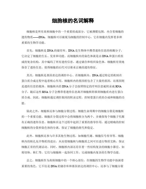 细胞核的名词解释