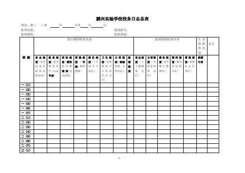 学校校务日志总表