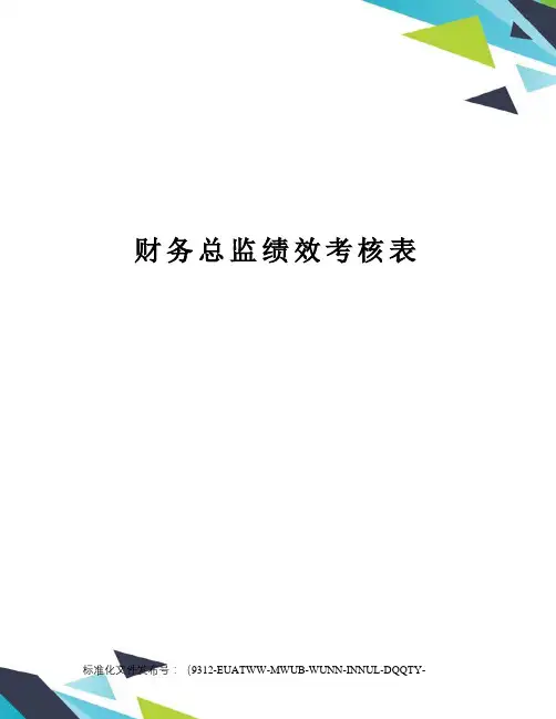 财务总监绩效考核表