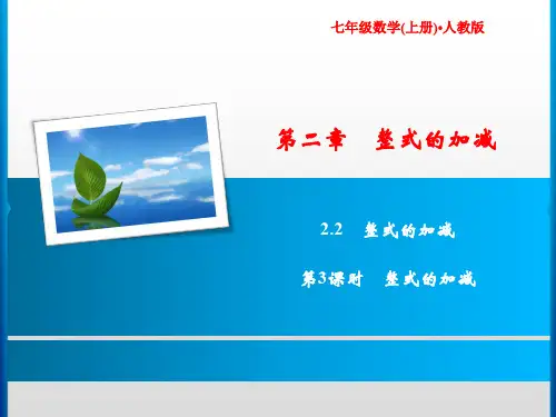 第2章  2.2  第3课时 整式的加减