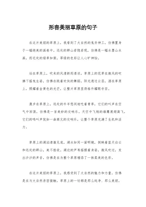 形容美丽草原的句子