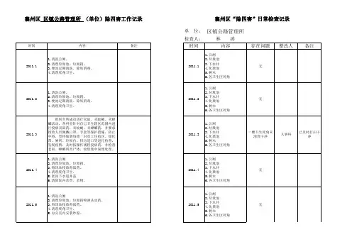 四害工作检查记录