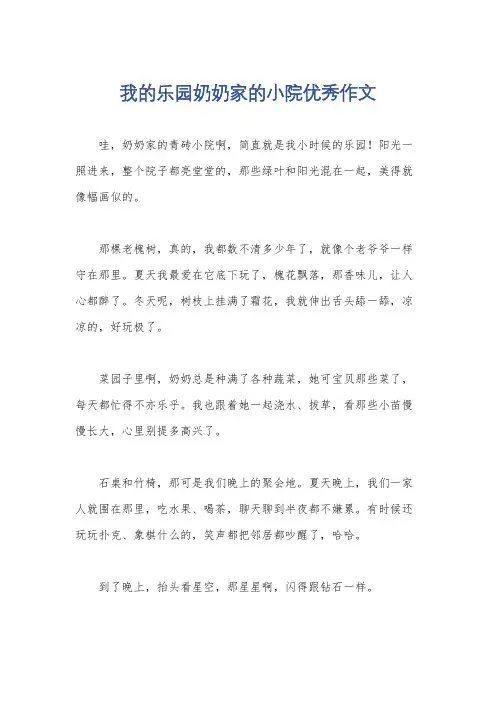 我的乐园奶奶家的小院优秀作文