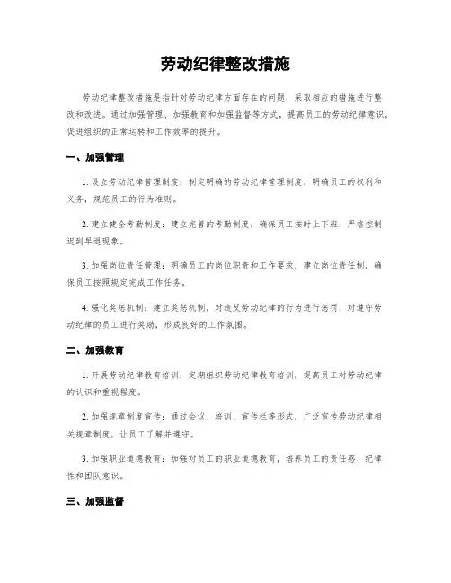 劳动纪律整改措施