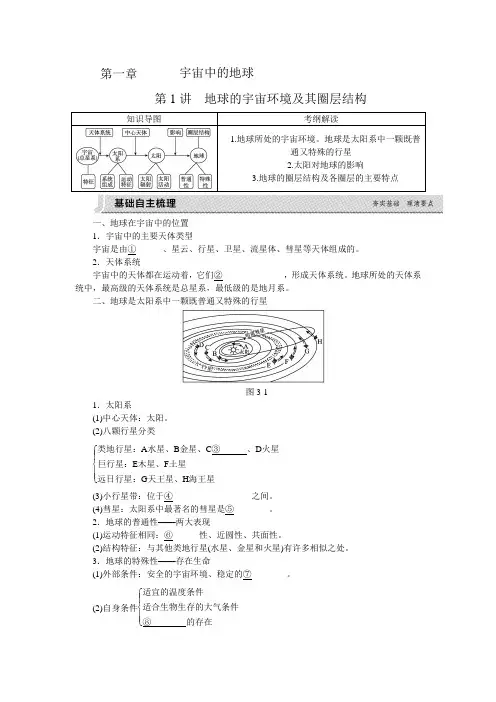 第一章第一讲地球的宇宙环境及其圈层结构