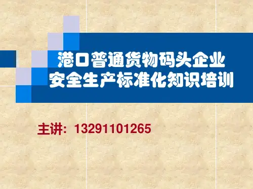 港口码头安全标准化培训1精品PPT课件