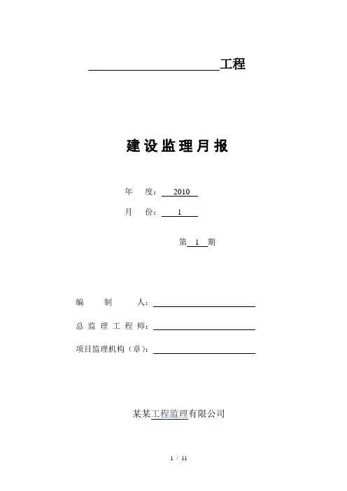 监理月报表格