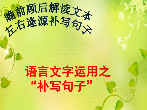 语言文字运用补写句子PPT课件