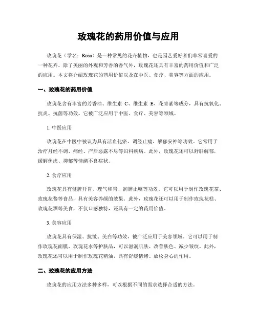玫瑰花的药用价值与应用