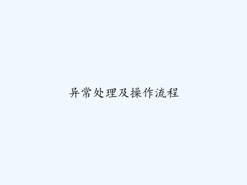 异常处理及操作流程 PPT