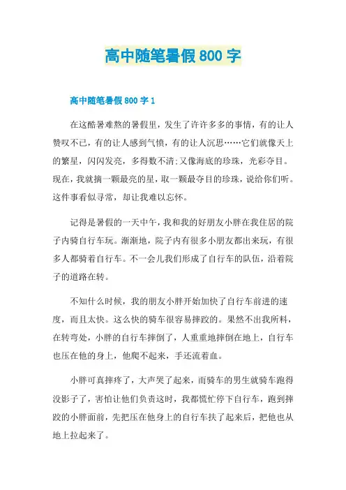 高中随笔暑假800字