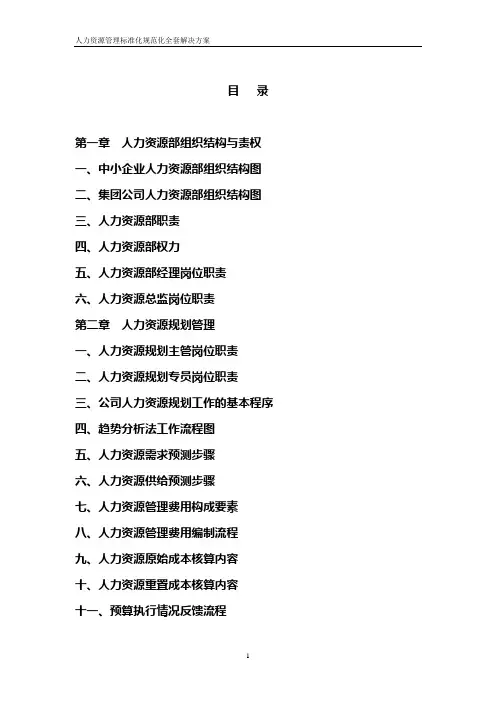人力资源部规范化管理汇编(全套完整版)