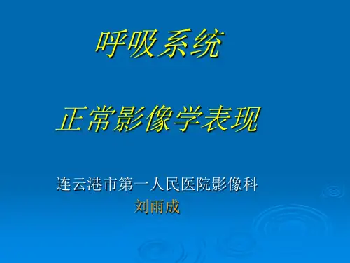 呼吸系统正常影像表现刘雨成PPT课件