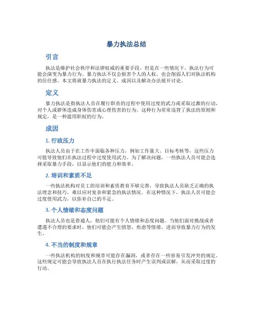 暴力执法总结